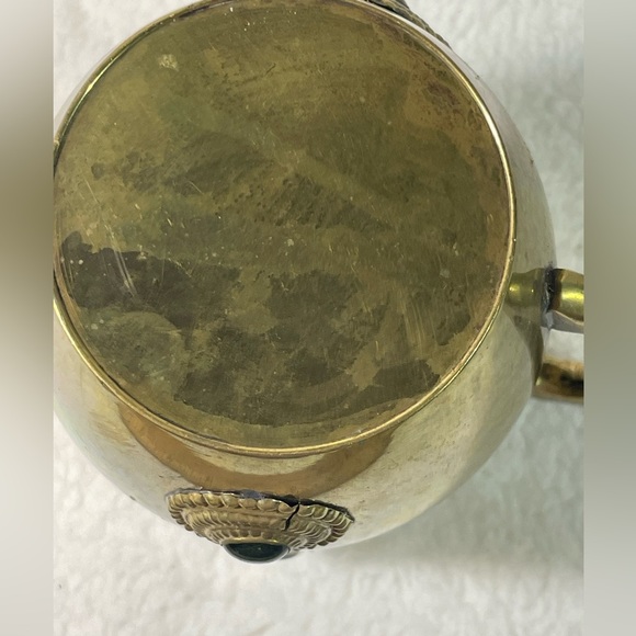 Brass Mug or Stein with Stones Embedded - Picture 4 of 7